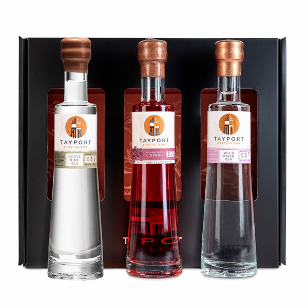 Miniature gin, vodka, and liqueur gift set from Tayport Distillery